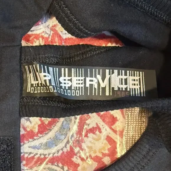 Vintage Lip Service Millennium Moon Goth Punk Cyber Tribal Halter Top Black L - Picture 6 of 8